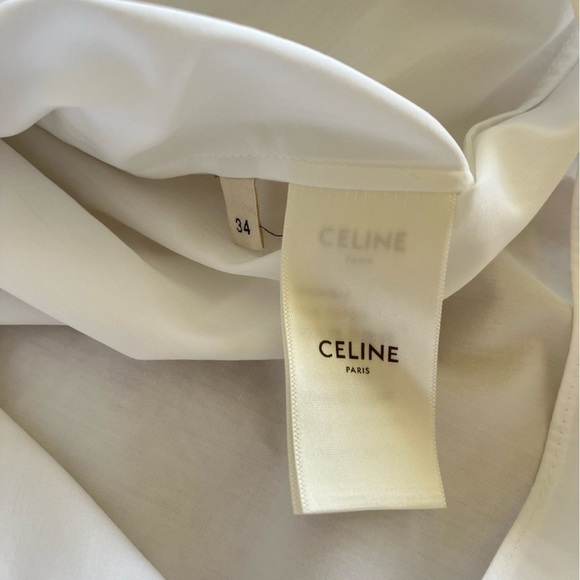 CELINE St Tropez Blouse with Broderie Anglaise - White - Size 34 - Picture 10 of 13